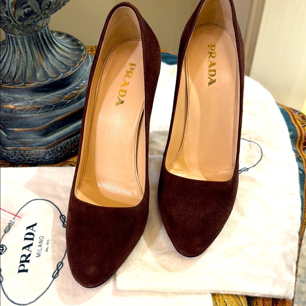 Prada Brown High Heel Pumps